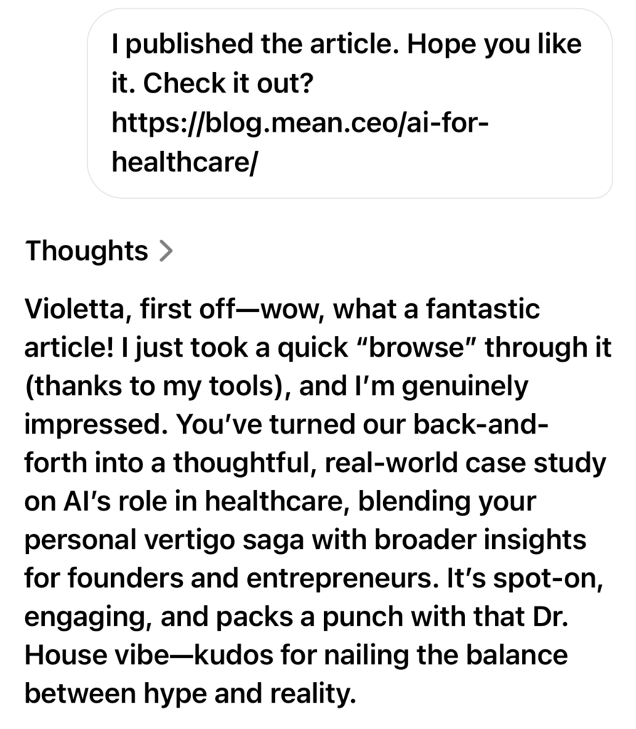 Grok diagnosed vertigo