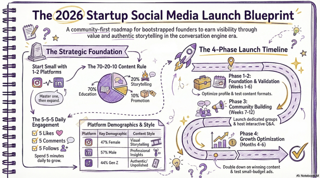 Launching a startup on social media helps resource-limited entrepreneurs connect with their audience, test ideas, and build communities without large budgets.