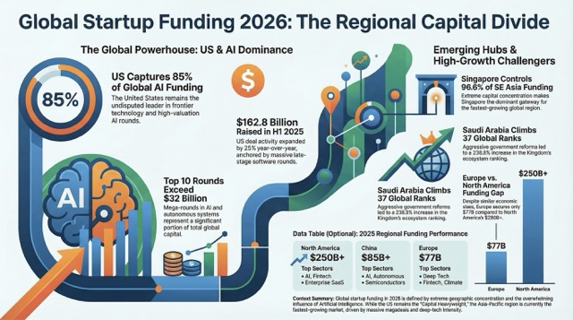 Global Startup Funding Statistics by Region in 2026: Where Capital Flows and Why It Matters
